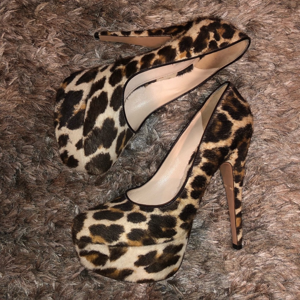 Prada Leopard Platform Heels. Authentic